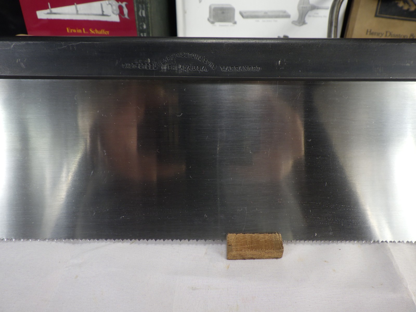 Disston 14" Back Saw, 12 ppi Cross Cut, New Saw Plate, 1896-17, inv 874