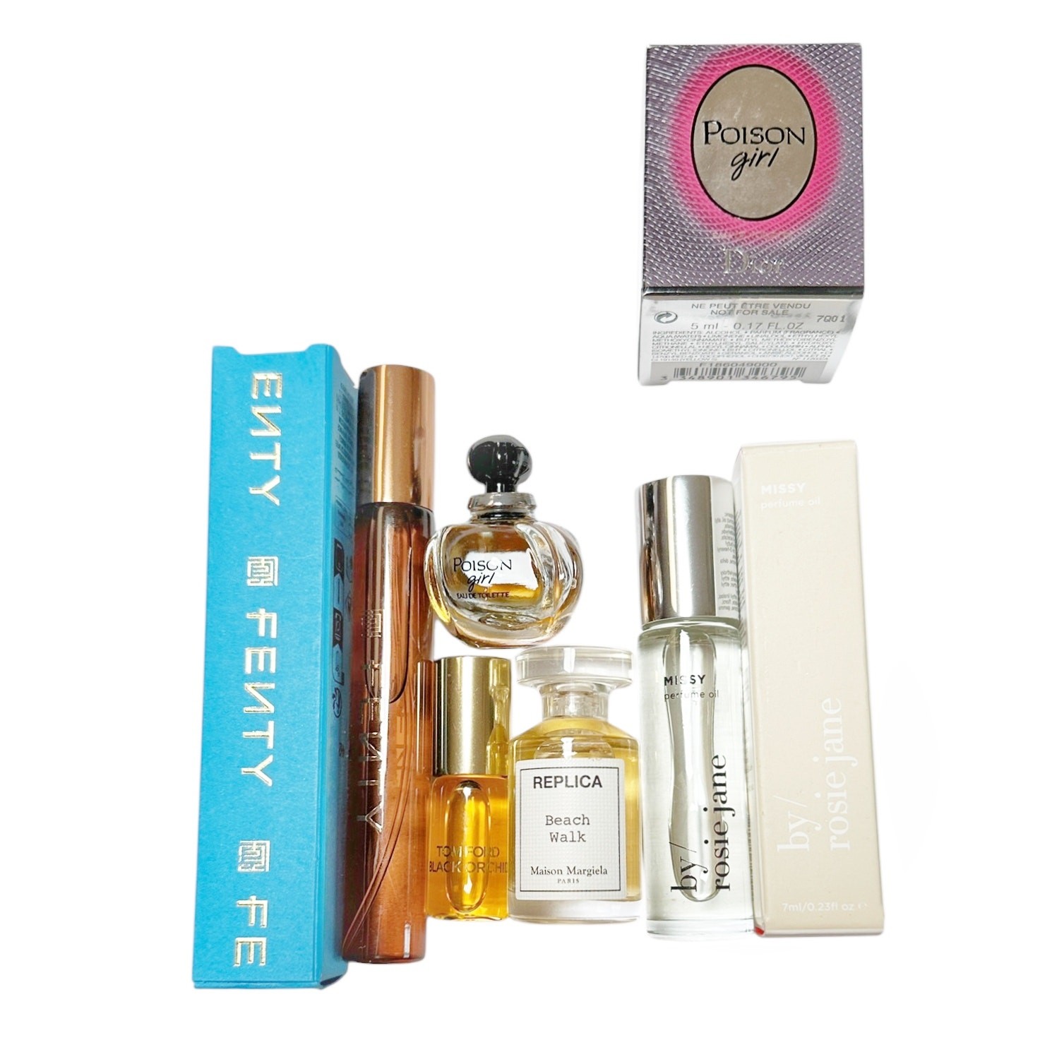 6 Mini Perfume Set - Tom Ford Dior Replica Fenty Rosie Jane Skylar Travel Scents