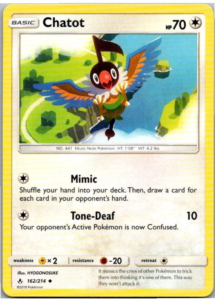 Pokemon TCG Chatot 162/214 Unbroken Bonds 