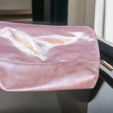 Sephora Pink Faux Leather Makeup Bag with Zipper Organizer Travel Pouch