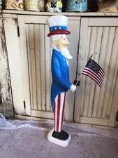 Blow Mold Nostalgic American Uncle Sam With Flag Made In America Union Products