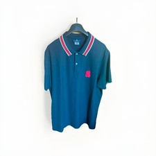 Psycho Bunny Men's Navy Blue XL Regular Fit Short Sleeve Knit Polo, Embroidered