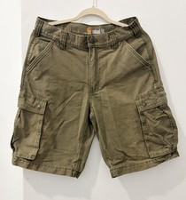 Carhartt Cargo Shorts Mens 32 Olive Green Relaxed Fit Work Utility Hiking Cotton