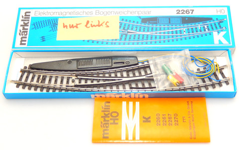 Märklin H0 2267 K-Gleis elektrische Bogenweiche links | Zustand: Gebraucht