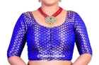 Women's Blouse, Indian Saree Blouse, Blue Ready To Wear Sari Blouse
