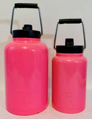 RTIC One Gallon + 1/2 Gallon Insulated Water Bottle Rambler Stainless Steel PINK
