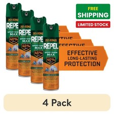 Repel Sportsmen Max Formula Insect Repellent Aerosol Spray 8.125 Ounces 4 pack