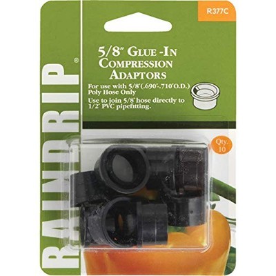 RAINDRIP INC R377CT Compression Adaptors 5/8'' Black