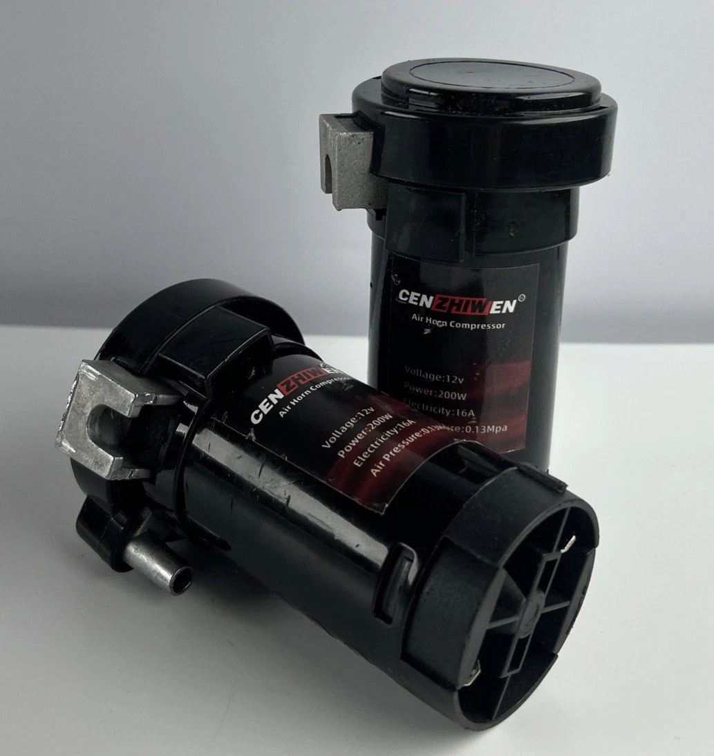 2x CENSHIWEN Heavy Duty Air Horn Compressor 12V 200W 16A 0.13MPa Black foto 1