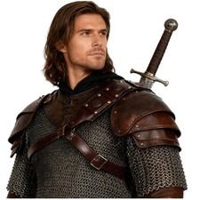 L'VOW Medieval Leather Sword Holster Belt Renaissance Sword Frog Shoulder Bel...