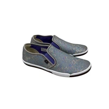 Plae Marten Puzzled Plum Metallic Slip On Sneakers Shoes Womens size 10.5