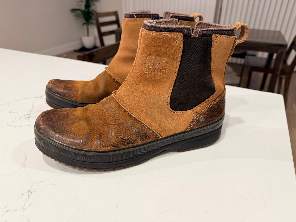 SOREL Chelsea Boot Men\'s Size 11 M Greely Suede Ankle Boots Brown SOREL SOREL Men Chelsea Boots Greely 9.5 Suede Brown Winter  main image 3