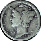 1920 S MERCURY DIME - 90% SILVER - 17.9 mm - 2.50 g - DM 062