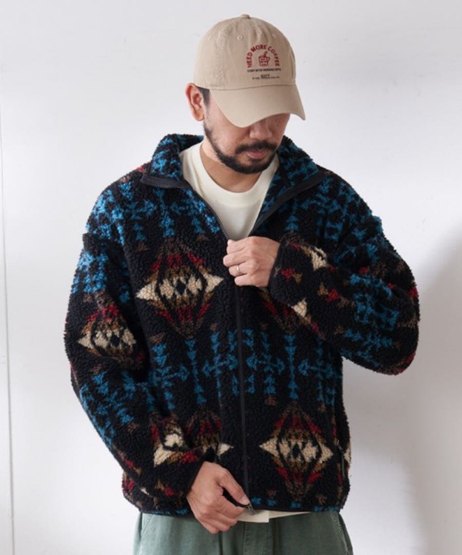 PENDLETON Boa Jacket Geometric Accent Stand M - image 2