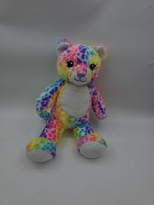 Build A Bear Rainbow Leopard Plush Colorful Stuffed Animal 16" BAB Toy