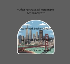 San Francisco Sticker Waterproof Decal City Skyline Golden Gate Bridge Gift NEW