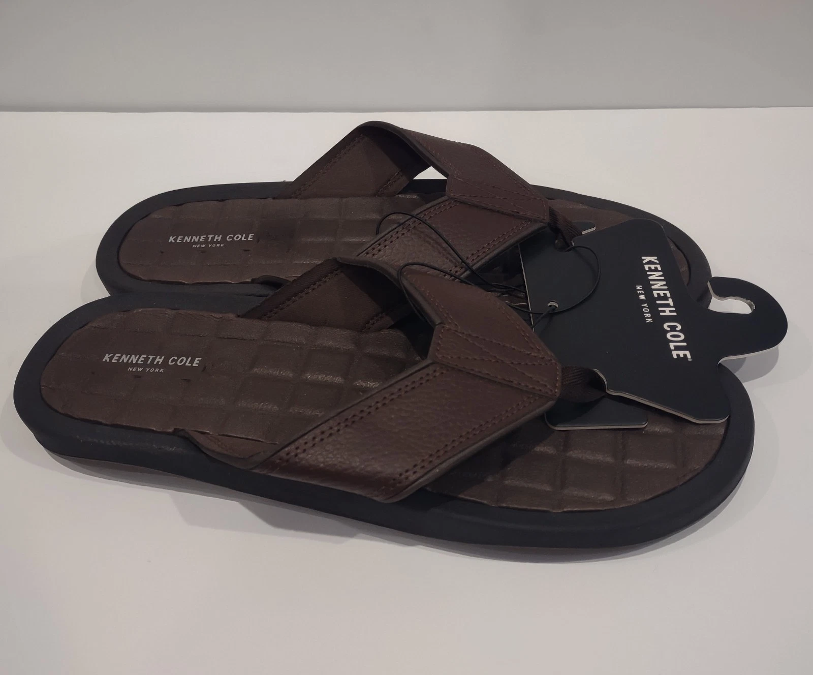 Kenneth Cole REACTION Men's Four Sandal C Flip-Flops Size 13 Brown NWT