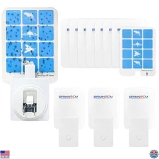 Indoor Blue Light Bug Catcher - 4 Devices + 8 Refills, Effective Gnat & Fly Trap