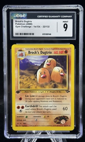 Brock's Dugtrio (1st Edition) graded CGC 9 for sale on eBay