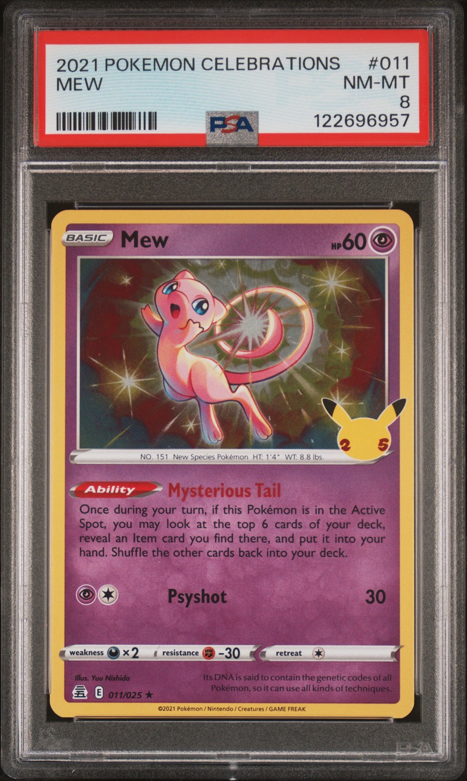2021 POKEMON CELEBRATIONS #011 MEW PSA 8
