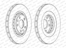 Bremssatz (2 Bremsscheiben) FERODO DDF1727C RENAULT LAGUNA III (BT0/1)