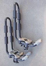 Yakima J-Hook Style Roof Rack Kayak Carriers, One (1) Pair w/ Bar Mounts