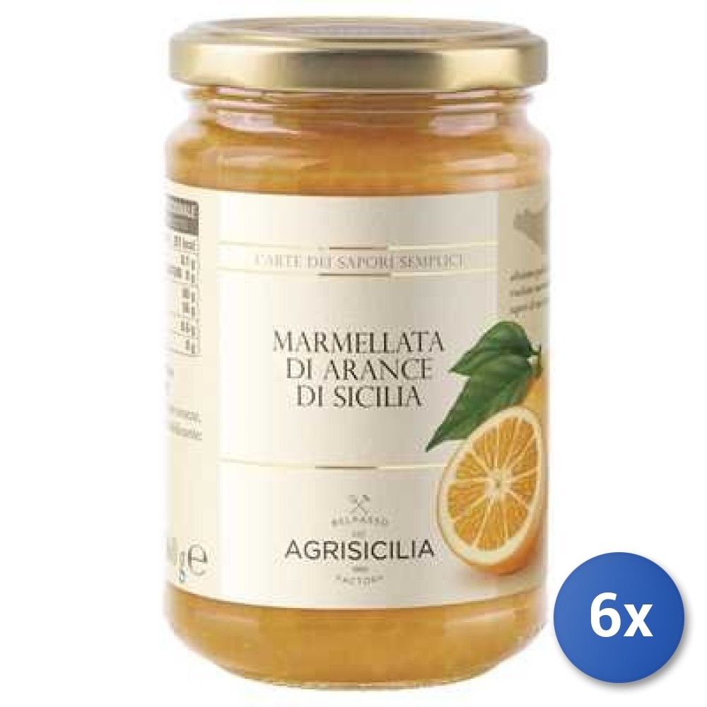 6X Multipack Agrisicilia Orange Jam From Sicily Gr.360