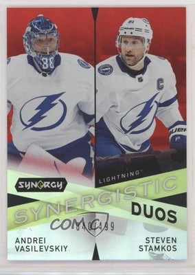 2022 Upper Deck Synergy Red 40/499 Andrei Vasilevskiy Steven Stamkos #SD-15 5b7