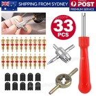 4 Way Tyre Valve Repair Tool stem remover Cars Trucks 4WD Caps Cores wrench AU