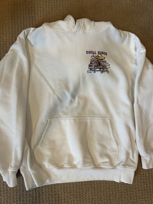 Brandy Melville Women's Chill Since 1993 Oversized Hoodie White Size L/XL