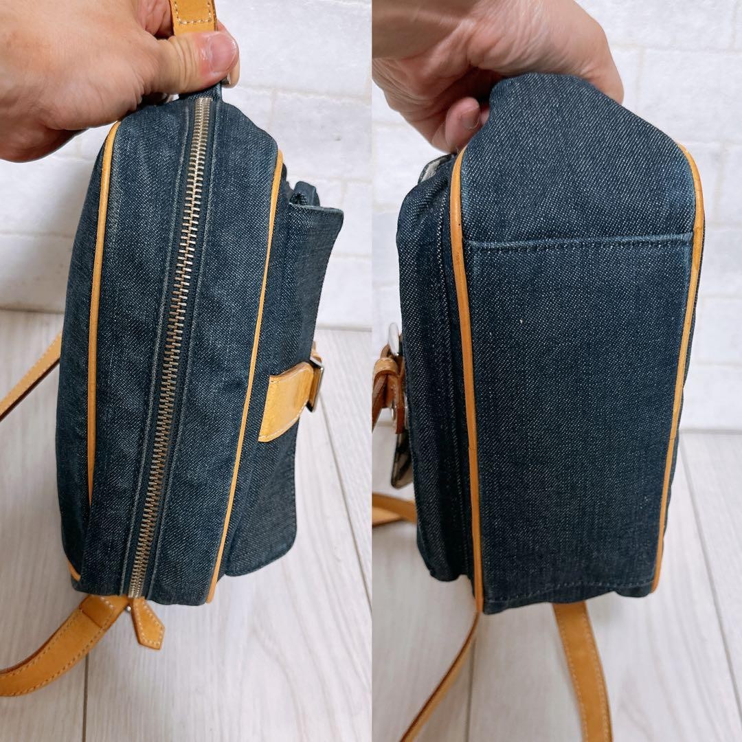 Burberry Blue Label Shoulder Bag Denim Blue Leather Crossbody Bag Compact New thumbnail 7