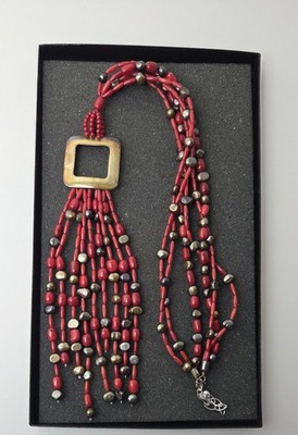 Jay King Mine Finds DTR Genuine Red Coral & Pearls 925 Sterling Silver Necklace 
