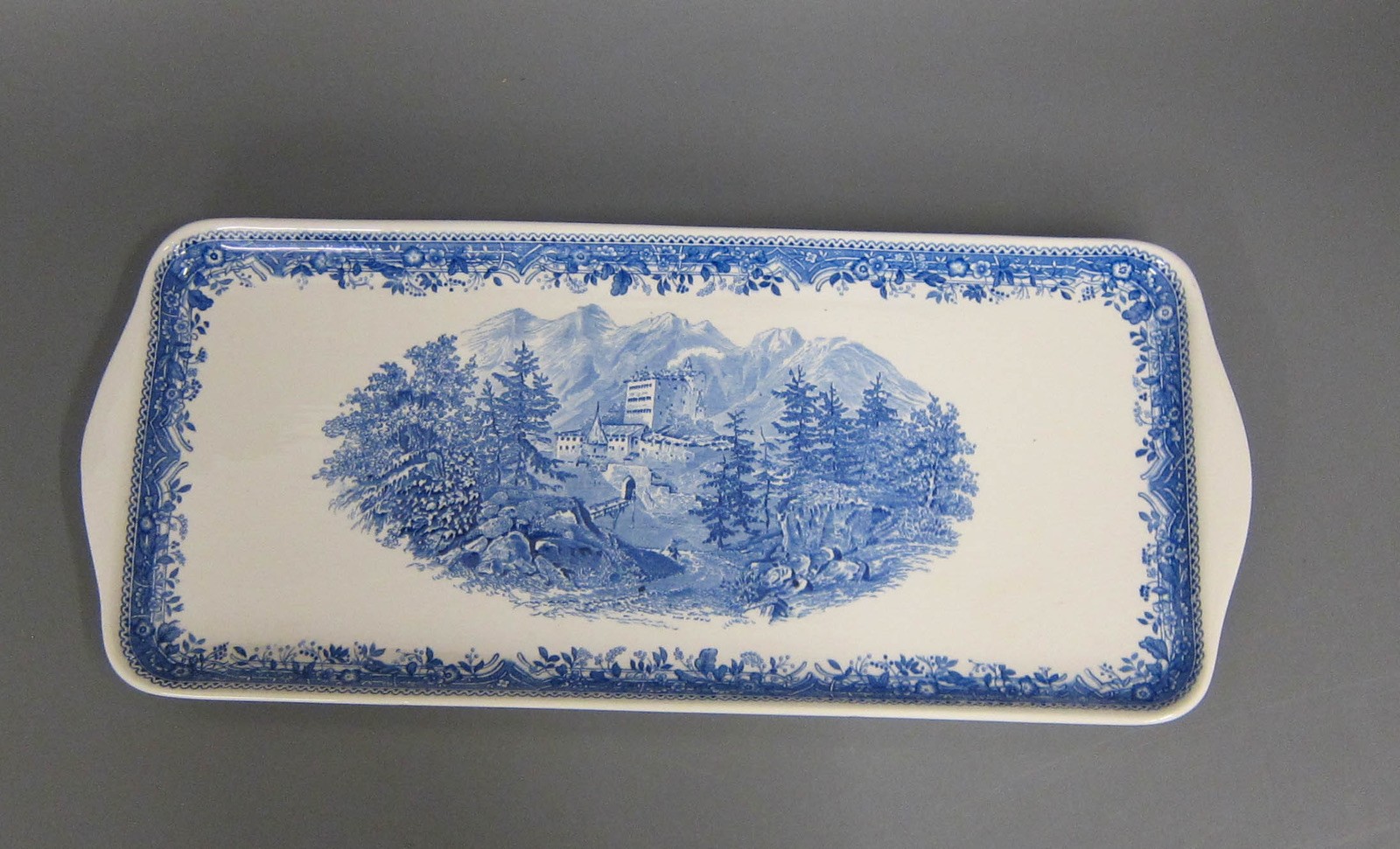 Königskuchenplatte Platte Villeroy & Boch Burgenland blau 39 x 16,5 cm