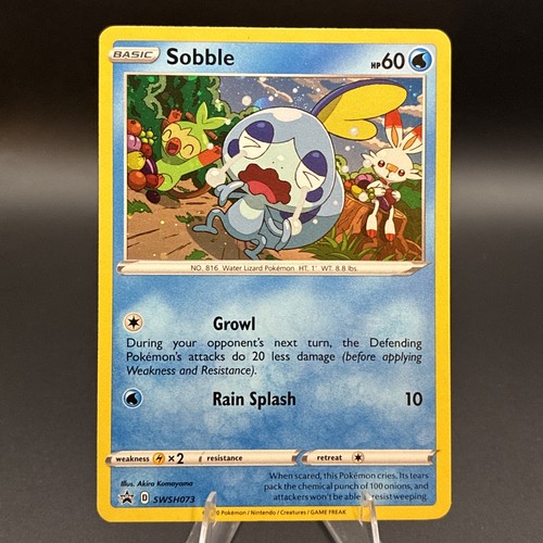 Pokémon TCG Sobble Black Star Promo Holo Rare Card SWSH073