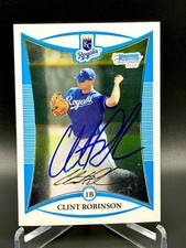 2008 Bowman Chrome CLINT ROBINSON Signed Card RC AUTOGRAPH ROYALS NATIONALS