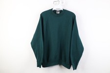 Vtg 90s Streetwear Womens Large Faded Blank Crewneck Sweatshirt Hunter Green USA