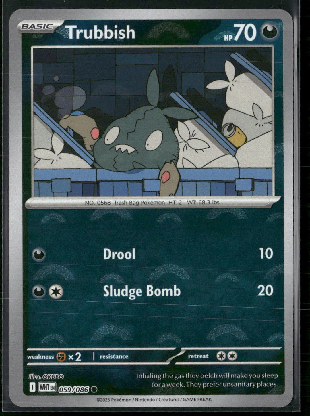 Trubbish #59/86 2025 Scarlet & Violet White Flare Reverse Holo Pokeball
