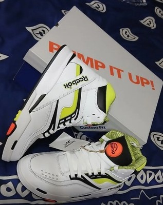 Reebok Pump TZ IE1872 White Solar Acid Yellow Men's Sneakers New in Box