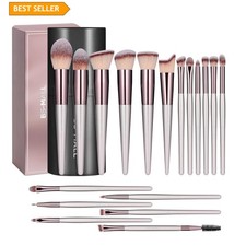 Makeup Brush Set 18 Pcs Synthetic Foundation Powder Concealers Eye shadows B...