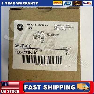 AB 100-C23EJ10 CONTACTOR 24VDC 100C23EJ10 Allen-Bradley NEW US Free Tax