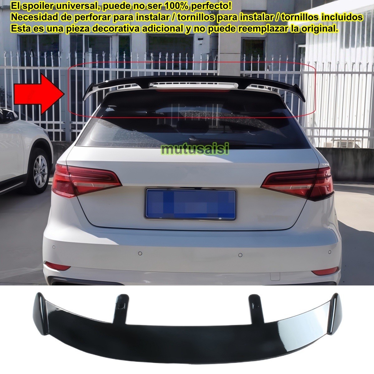 Aileron de toit Audi A3 Sportback pour éliminer le look d'origine trop classique