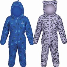 Regatta Kids Penrose Fullzip Hooded Insulated Fleece Lined Puddle Suit Rain Suit