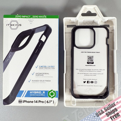 Itskins Case for iPhone 14 Pro - Hybrid Solid | Clear + Black Frame | Hexotek