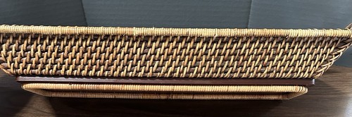 Woven Tray Bread Rectangular Basket 17” Pampered Chef Woven Selections - Picture 2 of 5