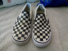 Black White Checkerboard Canvas VANS-Men's 4.5 or Women's 6