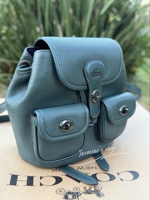 NWT Coach Hadley Backpack Leather Dark teal/black CBH09 | eBay