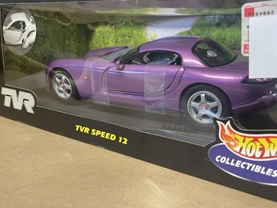 Hot Wheels Collectibles TVR Speed 12 1:18 Diecast Car Purple Unopened Box