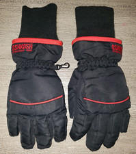 BOYS black red trim OSHKOSH winter GLOVES knit cuffs THICK SUPER CONDITION 