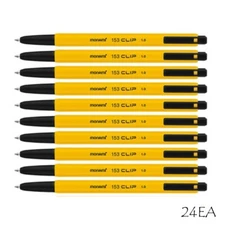 Monami FX 153 Clip BallPoint Pen 1.0mm Black 24pcs Korea Pen