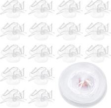 100 Pcs White Organza Bags, Diameter 10" round Drawstring Organza Bags Jewelry G